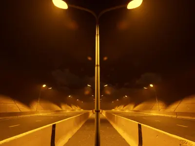 Urban Streetlight Low-poly 3D model