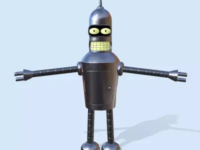 Robot Bender Low-poly 3D model
