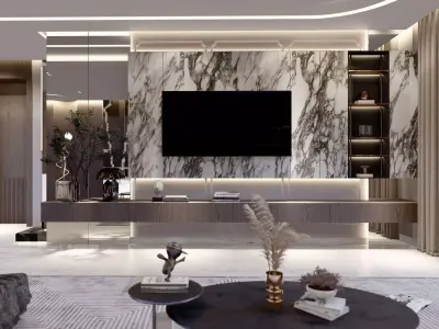 Sketchup Model Interior living room Design  3D model