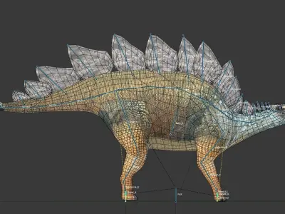 Stegosaurus dinosaur Low-poly 3D model