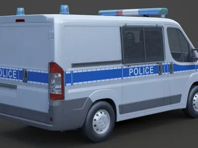 Police Van 01 3D model