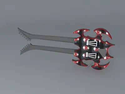 Double neck guitar Free 3D model