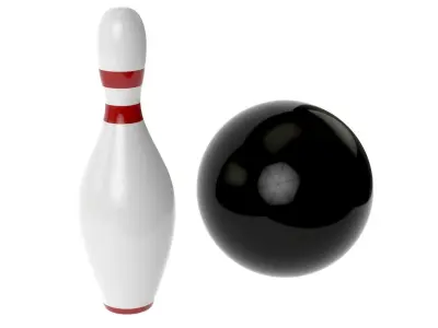 bowling ball and pin 3D model