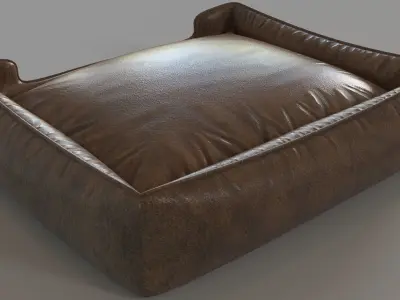 Lounge Faux Leather Vintage Medium Dog Bed 3D model