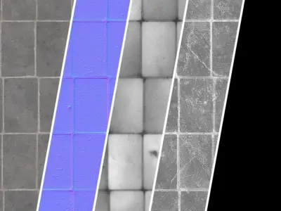Pavement Materials 104- Concrete Paving - Sbsar Pbr 4k Seamless Texture