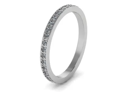 Row diamond eternity ring with stones 3D print model