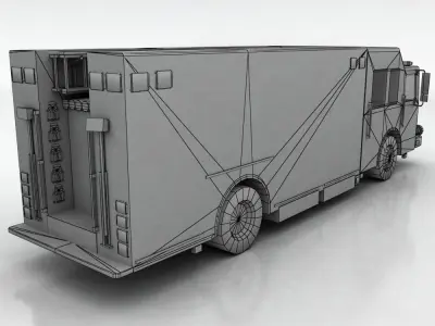 firetruck 2 fire truck Low-poly 3D model