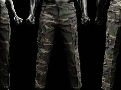 Cargo Pants 002 Low-poly 3D model
