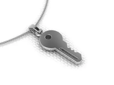 A pendant made in the shape of a key 3D print model