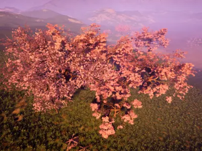 Unreal Engine resources Cherry blossom tree group 3D model