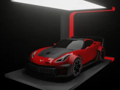 chevrolet corvette  modded Low-poly 3D model