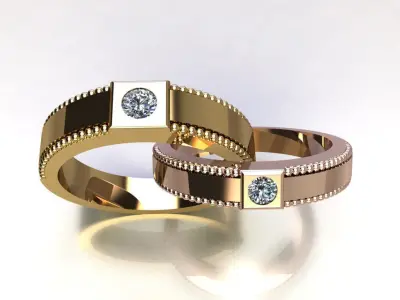 combo 10 wedding rings 3D print model