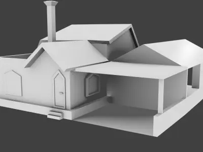 SIMPLE HOUSE MODEL Low-poly 3D model