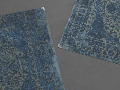 Carpet C rug with ornate pattern 3D model