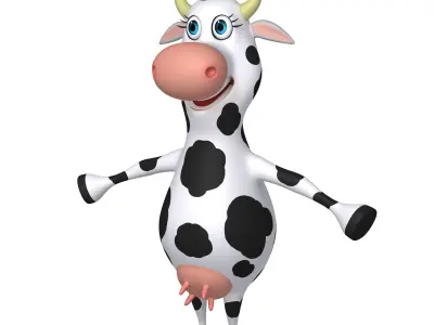 Cow Cartoon 02 3D model