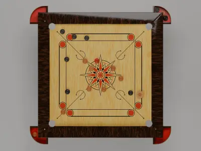 Carrom Board Low-poly 3D model