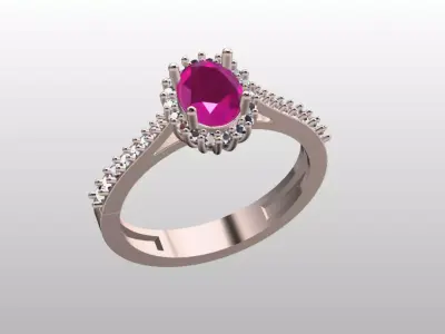 minimal oval hallow solitaire 3D print model