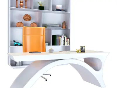 5 Work Place Low-poly 3D model