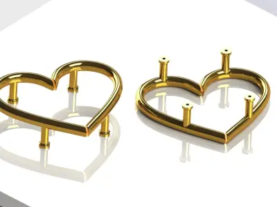 Furniture Handle Heart Design Model A 3D model
