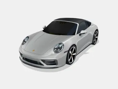 Porsche 911 Targa 4 GTS 992 Low-poly 3D model