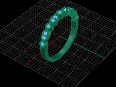 Diamond Rings Tiffany Style  3D print model