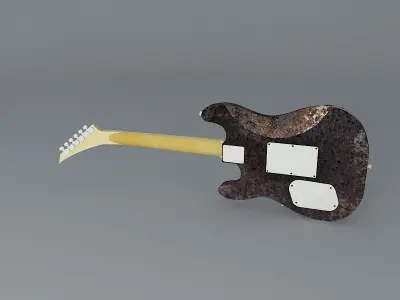 Jackson Soloist with rusty metal texture guitar Free 3D model