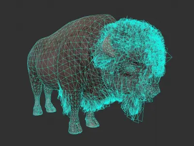 Bison Low-poly 3D model