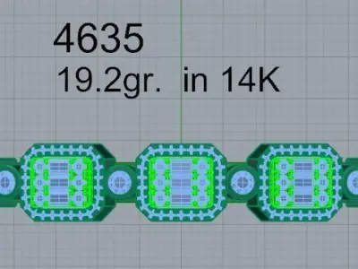 Emerald Halo Bracelet 4635 3D print model