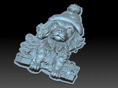 New Year Dog 3D print model