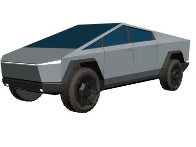 Tesla Cybertruck Hypercasual Low-poly 3D model
