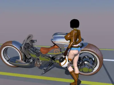 SCIFI SUPER BIKE  Low-poly 3D model