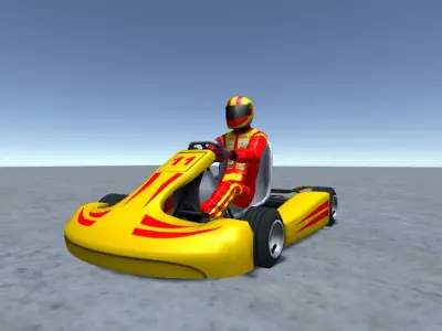 5 Low Poly Karts With Player Pack - 1 Low-poly 3D model