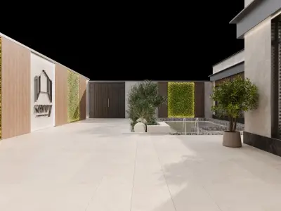 Modern house Low-poly 3D model