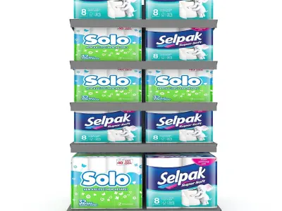 cleaning product market stand 09 Low-poly 3D model