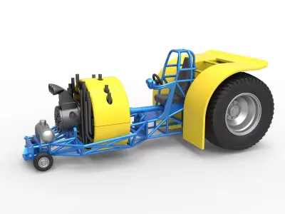 Pulling tractor with radial engine Scale 1 to 25 3D print model