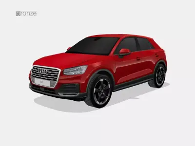 Audi Q2 2017 Low-poly 3D model