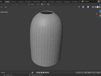 Ceramic White Vase 6 Free 3D model