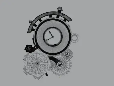 Gears Wall Clock 3D model