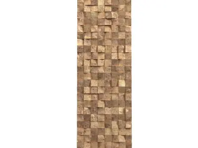 Textured 2 72w Metallic Rugged Wooden Blocks Metal Wall Art PBR 3D model