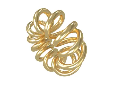 Abstract Coil Shape v1 002 Low-poly 3D model