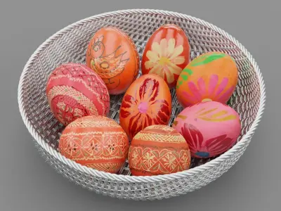 Easter egg collection Low-poly 3D model
