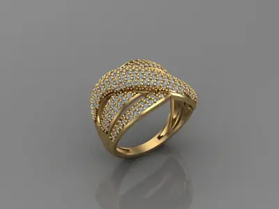 STL 3DM Print Ready Women Diamond Ring Lightweight Printable  3D print model 23