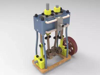 A SIMPLE LITTLE 2 CYLINDER VERTICAL 3D print model