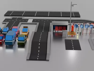 street Essentials set Low-poly 3D model