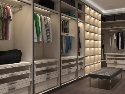 Modern Walk-in Closet  Dressing Room 3D model