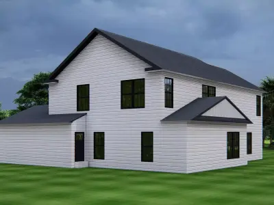 Modern American House Exterior Residential Architecture design 3D model