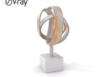 Modern Abstract Metal Sculpture Model Pack Low-poly 3D model