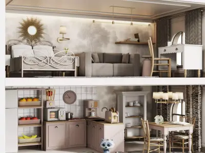 Dollhouse with Princesses 2 3D model