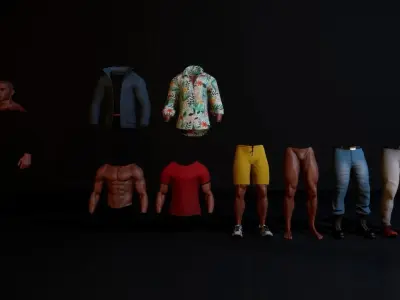 UE4 Advanced Modular Character Male Integrated to ALS system Free low-poly 3D model