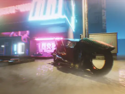 Cyberpunk Motorcycle  Concept Low-poly 3D model